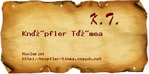 Knöpfler Tímea névjegykártya